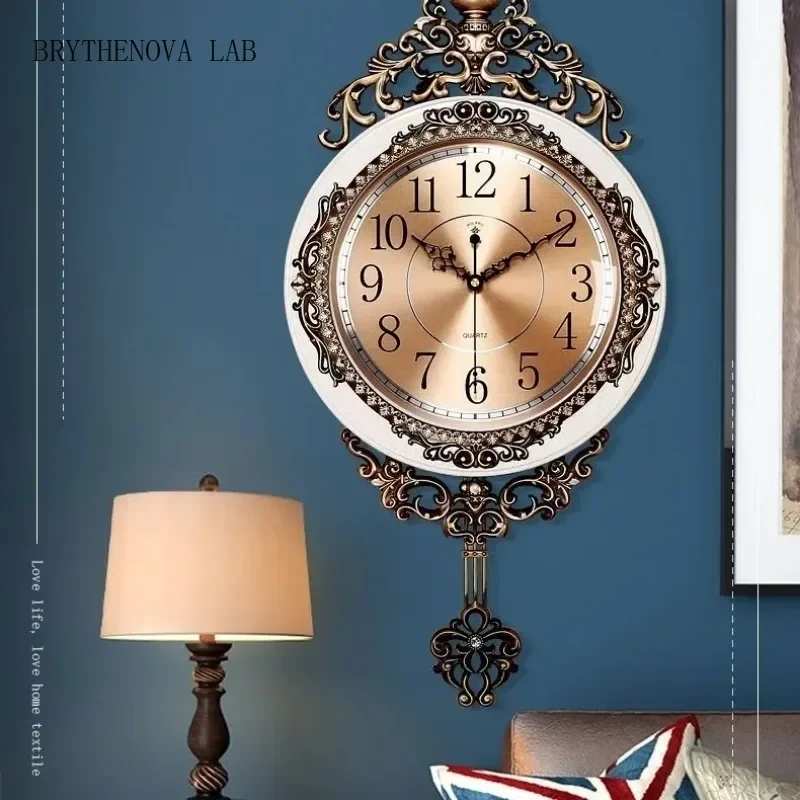 Large Luxury Gold Wall Clock Living Room Silent Creative Wall Swing Watches Bedroom Quartz Clocks Home Decor