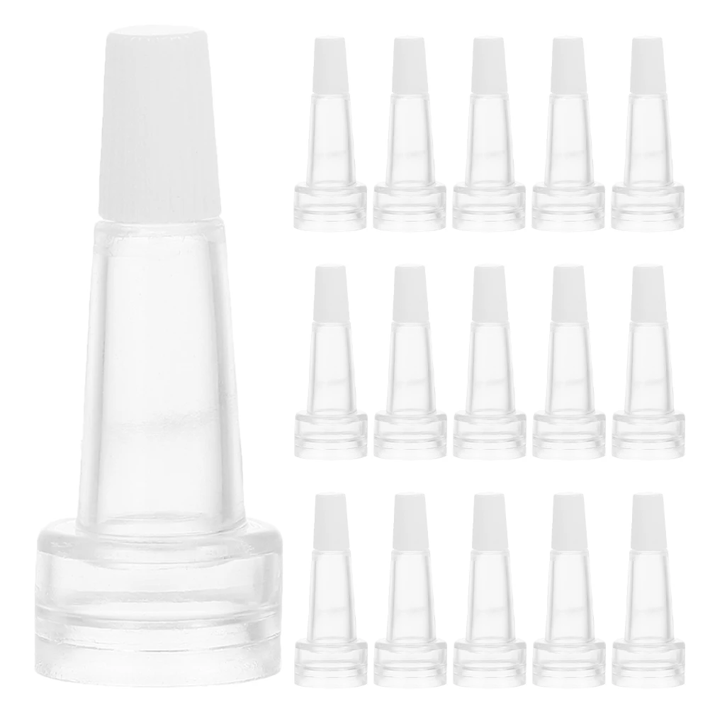 

50pcs Vial 13-Teeth Transparent Serum For Skincare Essence Liquid Vial Lid Plastic Sealing Cap Glass Bottle