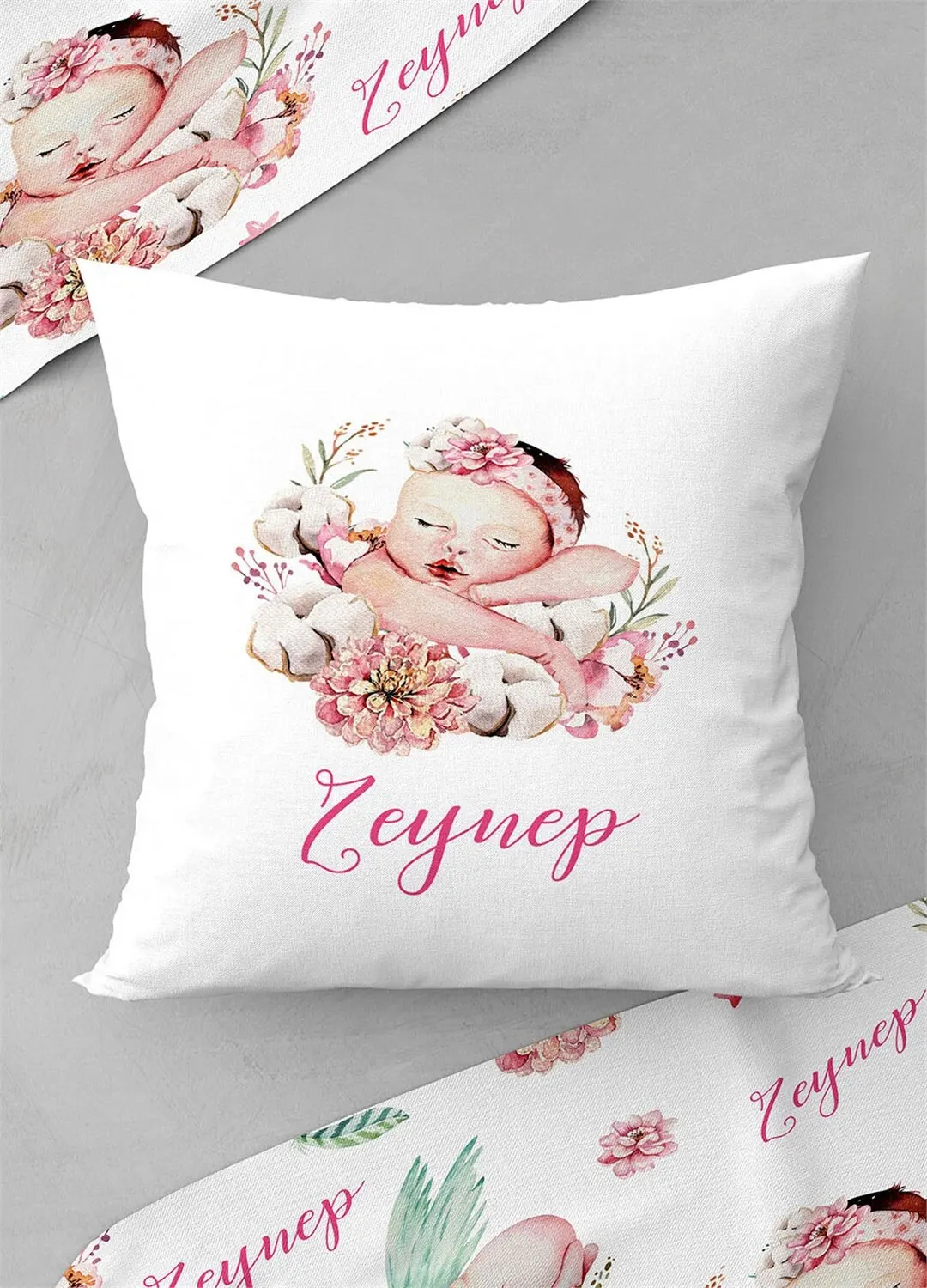 Personalized Digital Printing Fabric Girls Boy Baby Pillowcase 35x45 cm