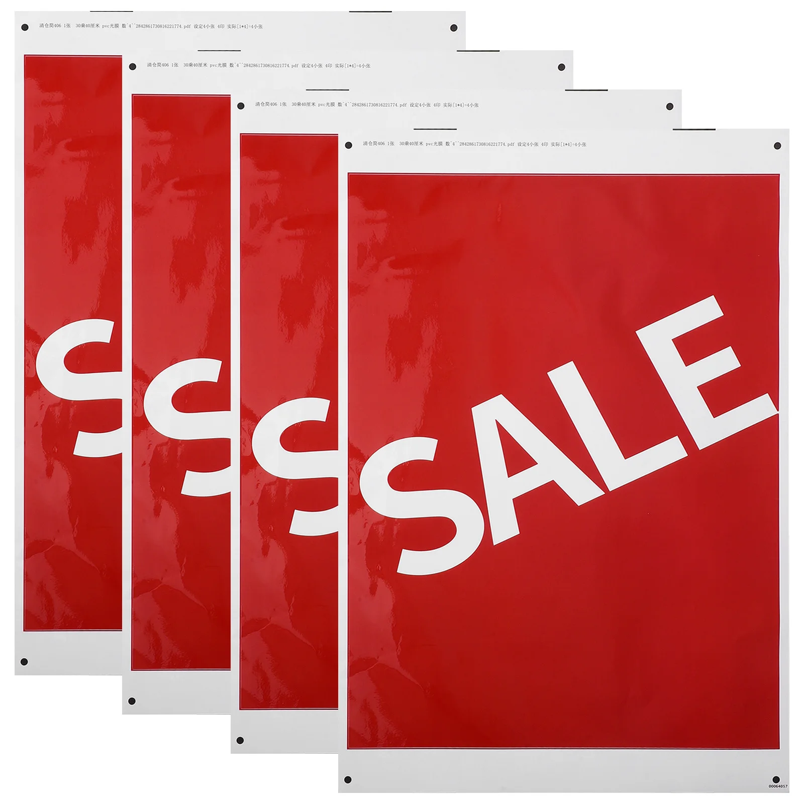 

4Pcs Waterproof Retail Sale Stickers Easy Peel Off No Residue High Definition Printing Weatherproof Garage Yard Shopping Mall