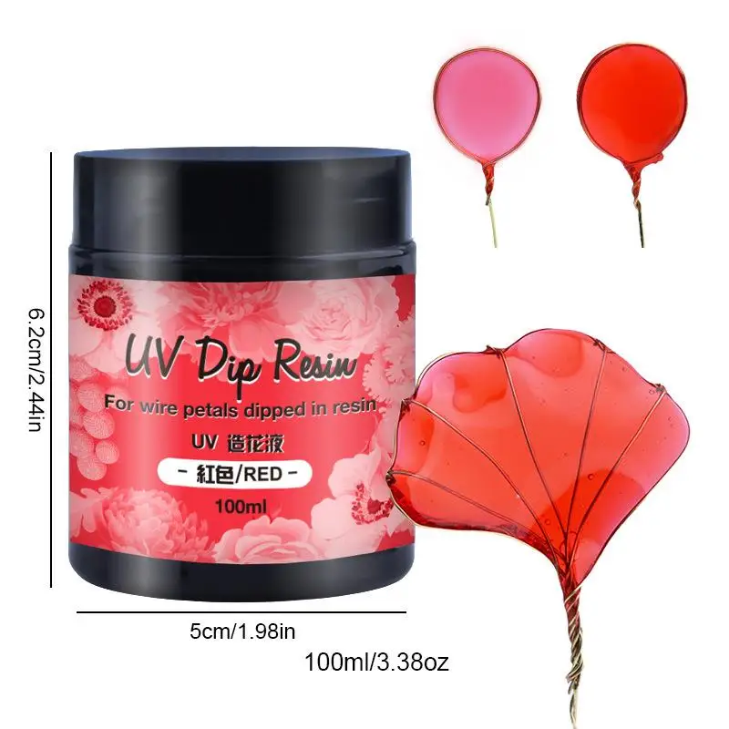 100Ml Uv Dip Hars Lijm Voor Draad Bloemen Kleurrijke Vloeibare Hoogglans Ultraviolet Uitharding Kristal Uv Lijm Sieraden Maken