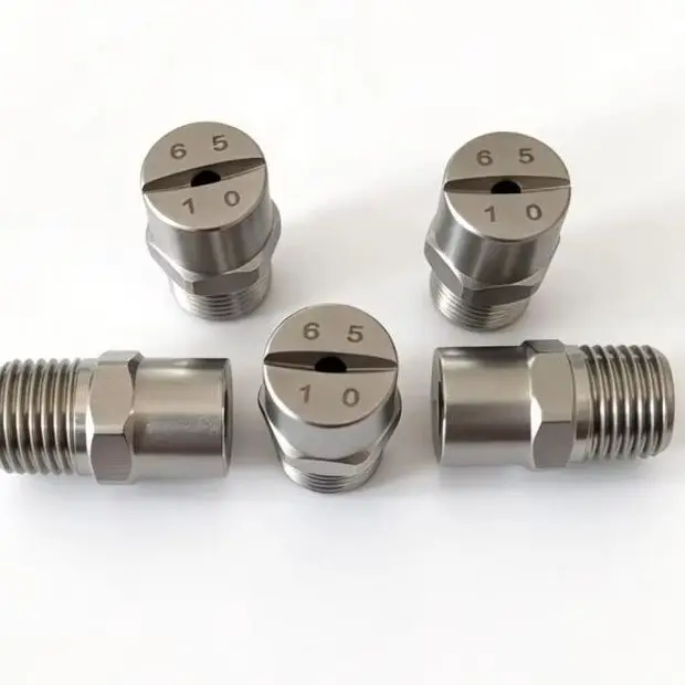 10PCS 65° 6510 Spray Angle Vee Jet Flat Fan Nozzle Stainless Steel Brass for Industrial Washing & Dust Removal