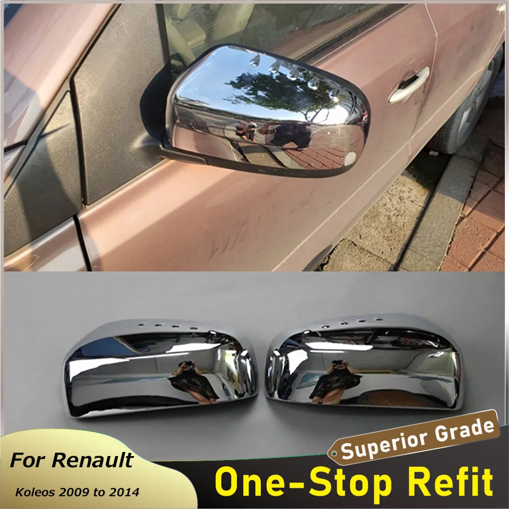 

2009 2010 2011 2012 2013 2014 For Renault Koleos ABS Chrome Car Door Side Rear View Mirror Frame Cover Sticker