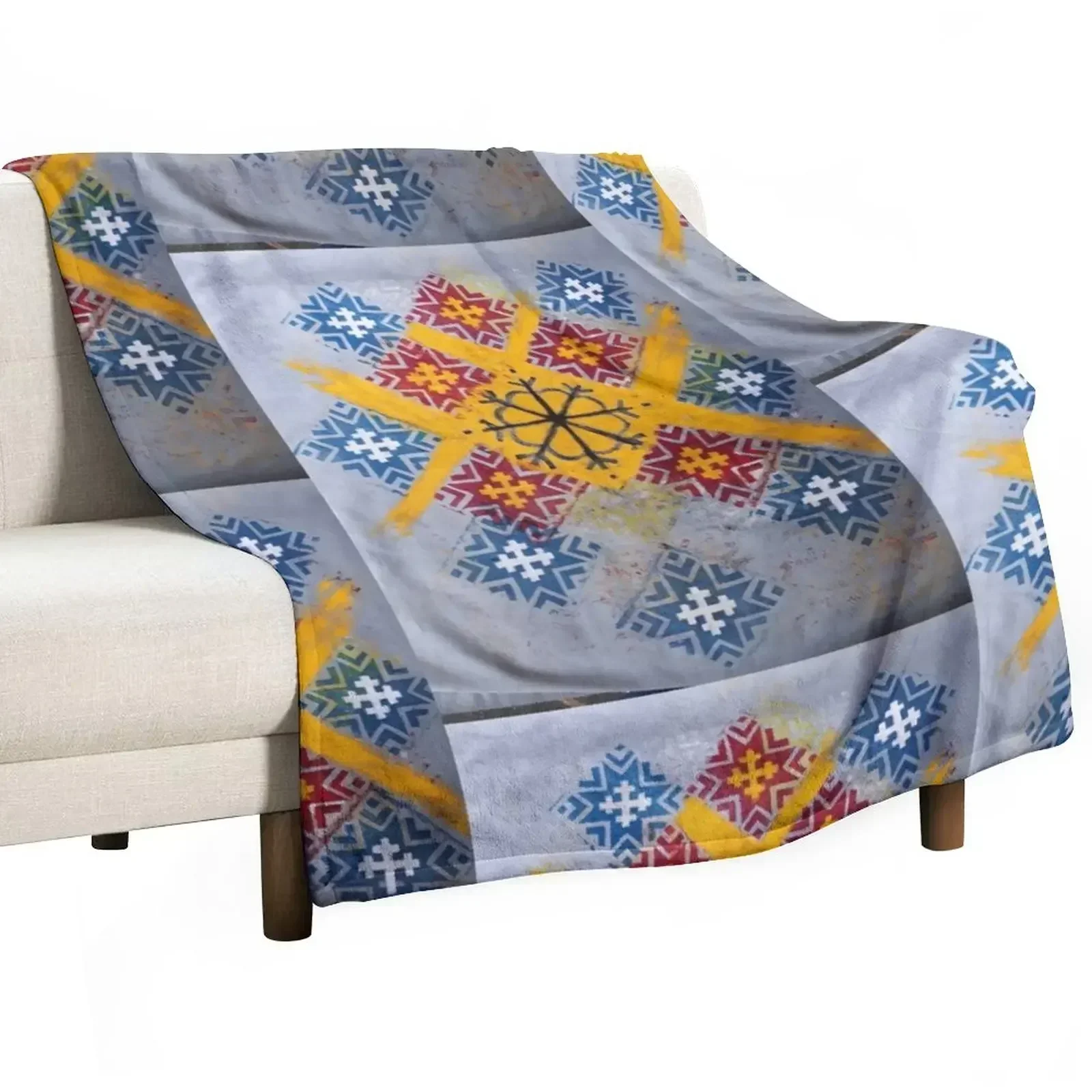 

Latvian Power symbols : Sun and Morning Star Throw Blanket christmas gifts Furry Extra Large Throw Blankets