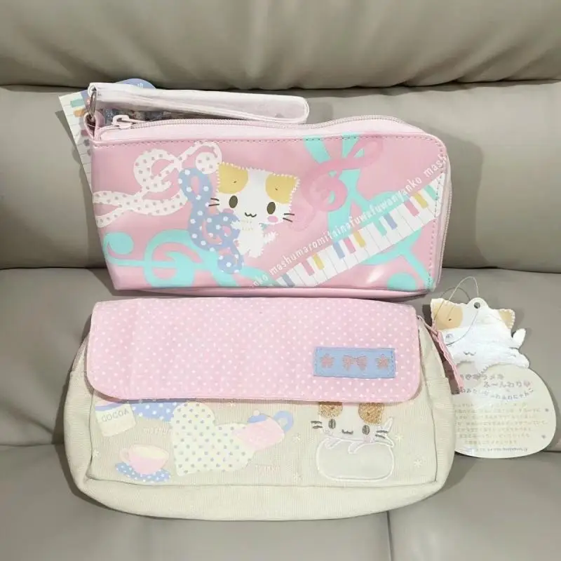 New Kawaii Cute Sanrio Mashumaro Pencil Case Student Stationery Miscellaneous Storage Bag Sweet Cartoon Printed Gift for Girls