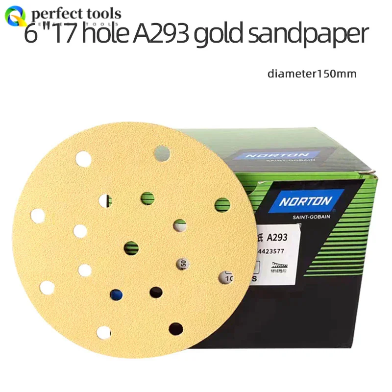 

Norton Disc Sandpaper 6 Inch 17 Holes 150mm, Dry Application For Sanding Old Paint Surfaces, Metal And Wood Polishing