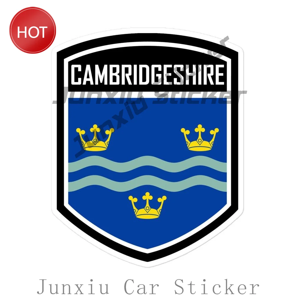 Cambridgeshire County England Flag Emblem Car Sticker Waterproof Vinyl Decal For Car Body And Laptop Travel Souvenir