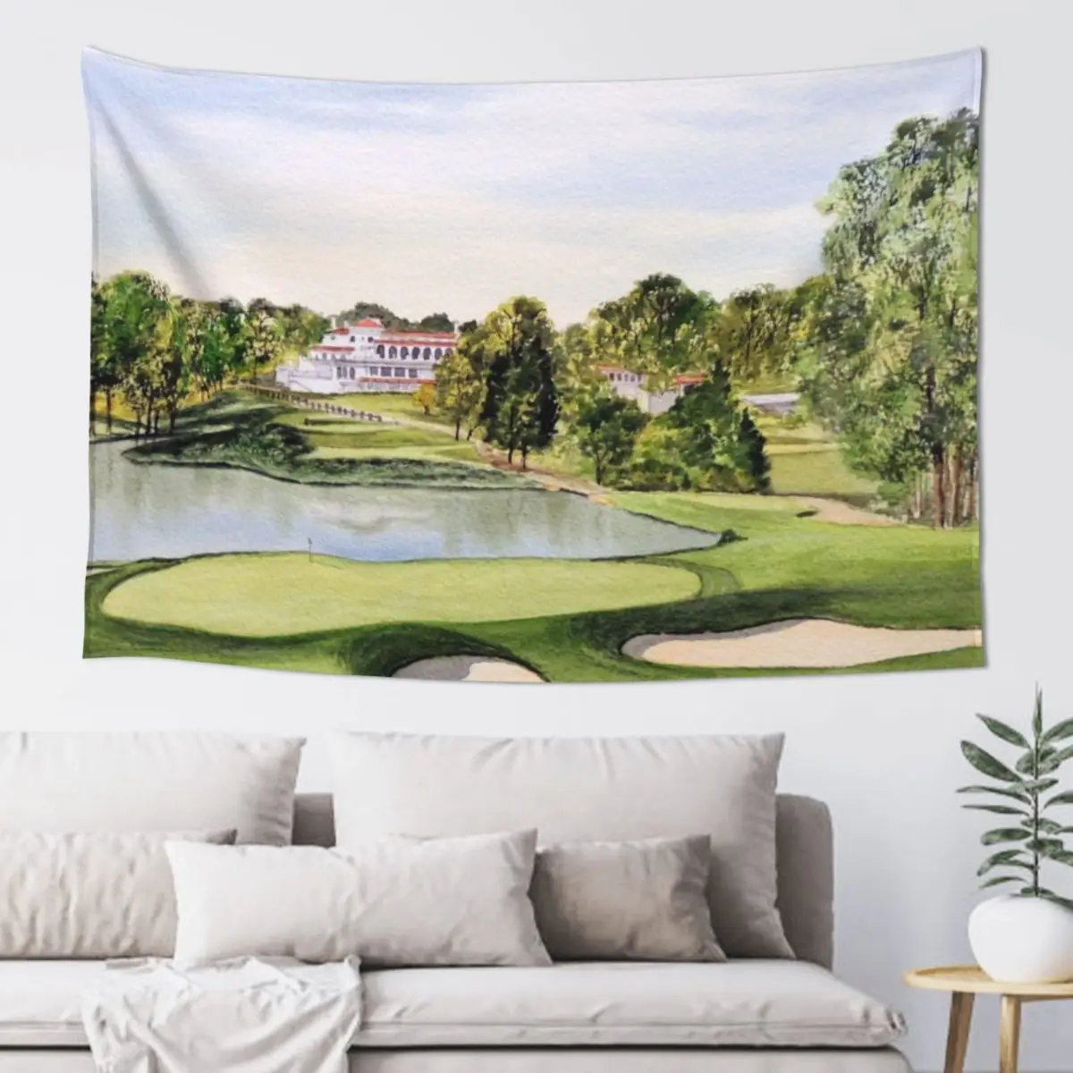 

Congressional Golf Course Tapestry Aesthetics For Room Room Ornaments Mushroom Tapestry