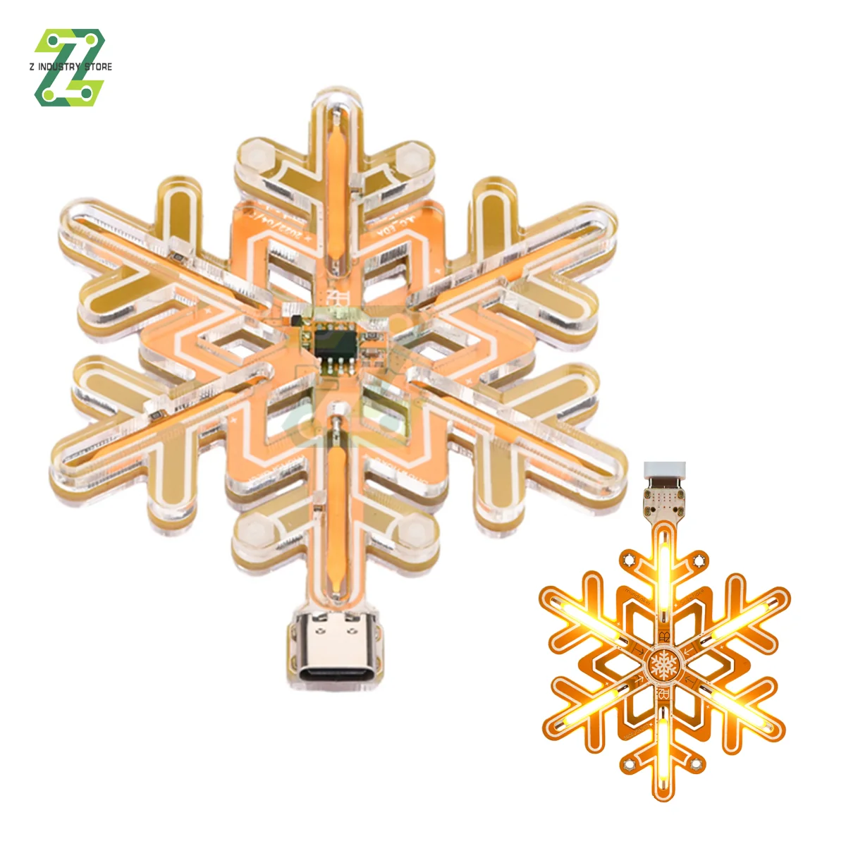 Christmas Snowflake LED Light Type-C Touch Infinite Dimming Lights DIY Soldering Kits Crafts Module Christmas Decorations