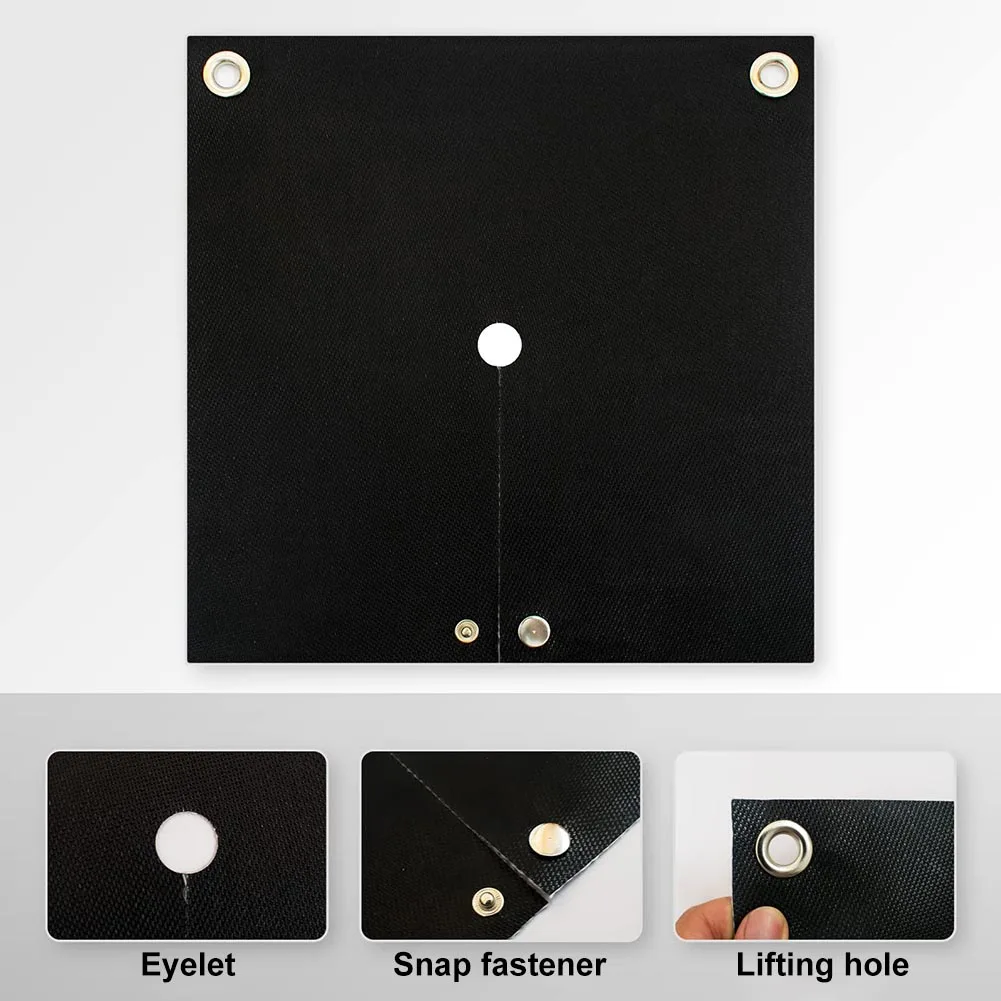 30x30cm Black Carbon Fiber Welding Blanket Fireproof Heat Resistant Pad With Snap Button For Soldering Pipe Protection Tool
