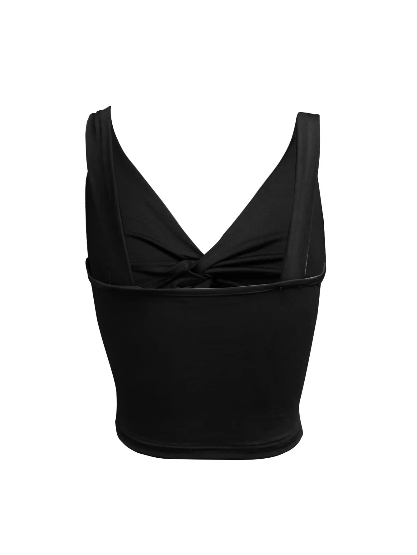 Women Twist Cutout Cami Top V Neck Wide Strap Slim Fit Crop Tank Top Y2K Spaghetti Vest