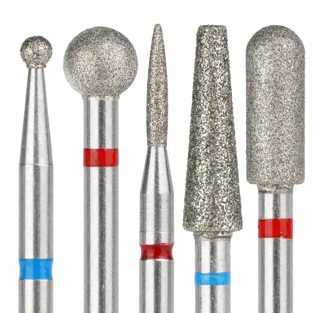 5 قطعة الماس مسمار مثقاب مجموعة من قواطع الطحن ل مانيكير الماس بت بشرة إزالة بت الأظافر لآلة الحفر الكهربائية #1