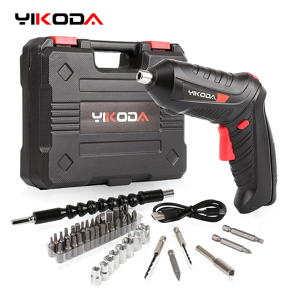 

YIKODA 3.6V Mini Electric Screwdriver Set Usb Rechargeable Lithium Battery Cordless Drill DIY Multifunctional Household Tools