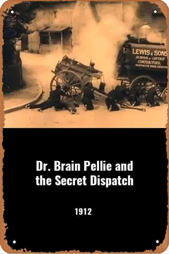 Dr. Brian Pellie y el envío secreto, carteles de Metal de película, Decoracin, carteles de hojalata de Metal Vintage, pintura de hierro de 12x8 pulgadas, decoración de pared