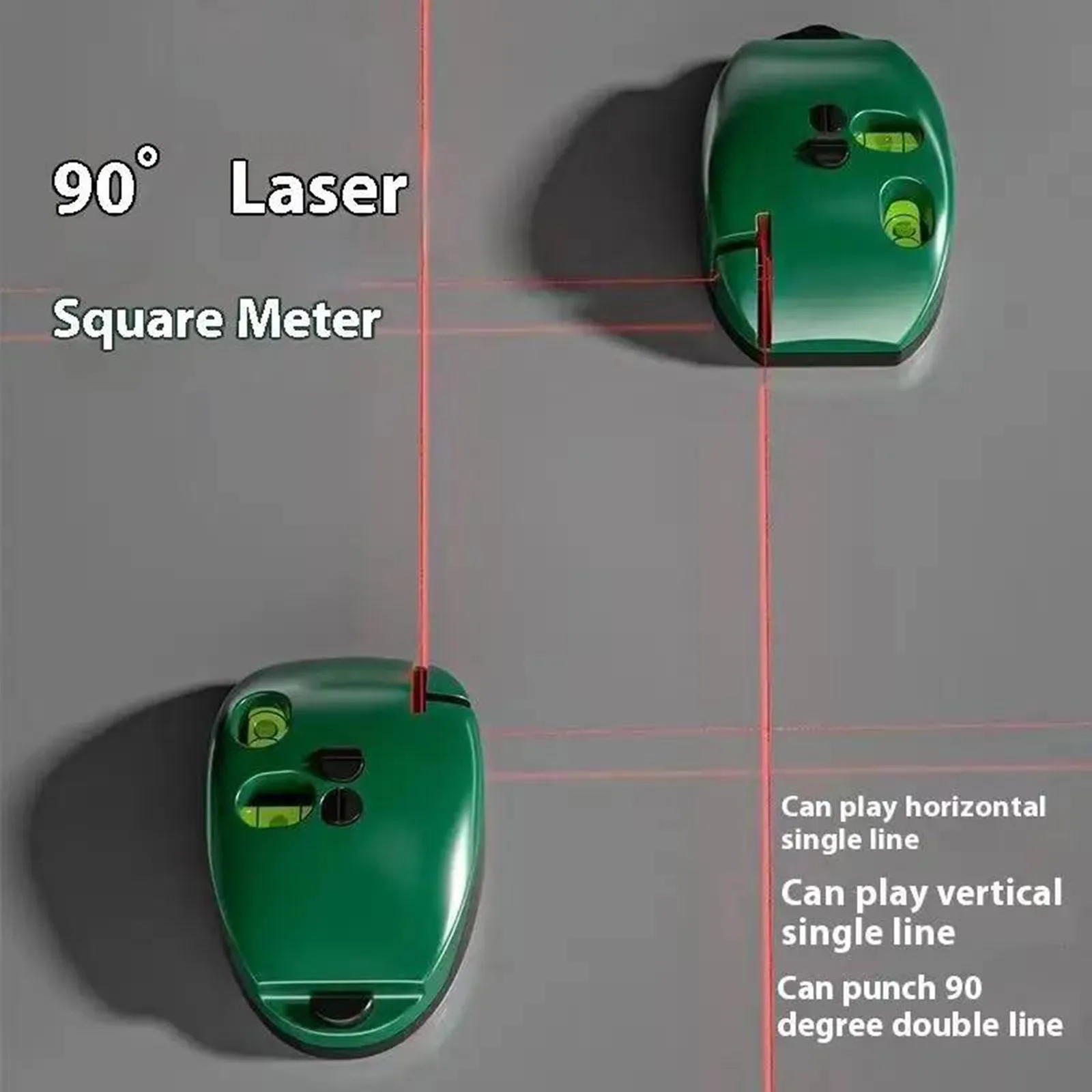 90 Degree Electronic Red Light Scale Portable Measuring Line Level for Construction Flooring Installation(No Battery)