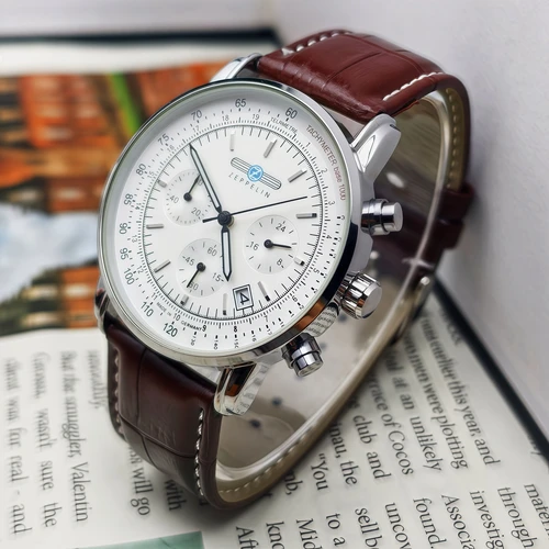 Imagen 2 del producto 2026 nueva moda Zeppelin serie Retro reloj para hombre clásico 8886M serie sincronización fecha de lujo reloj de pulsera de cuarzo