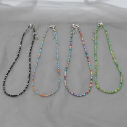 Simple Seed Beads Strand Choker Necklace Women String Collar Charm Colorful Handmade Bohemia Collier Femme Jewelry Gift
