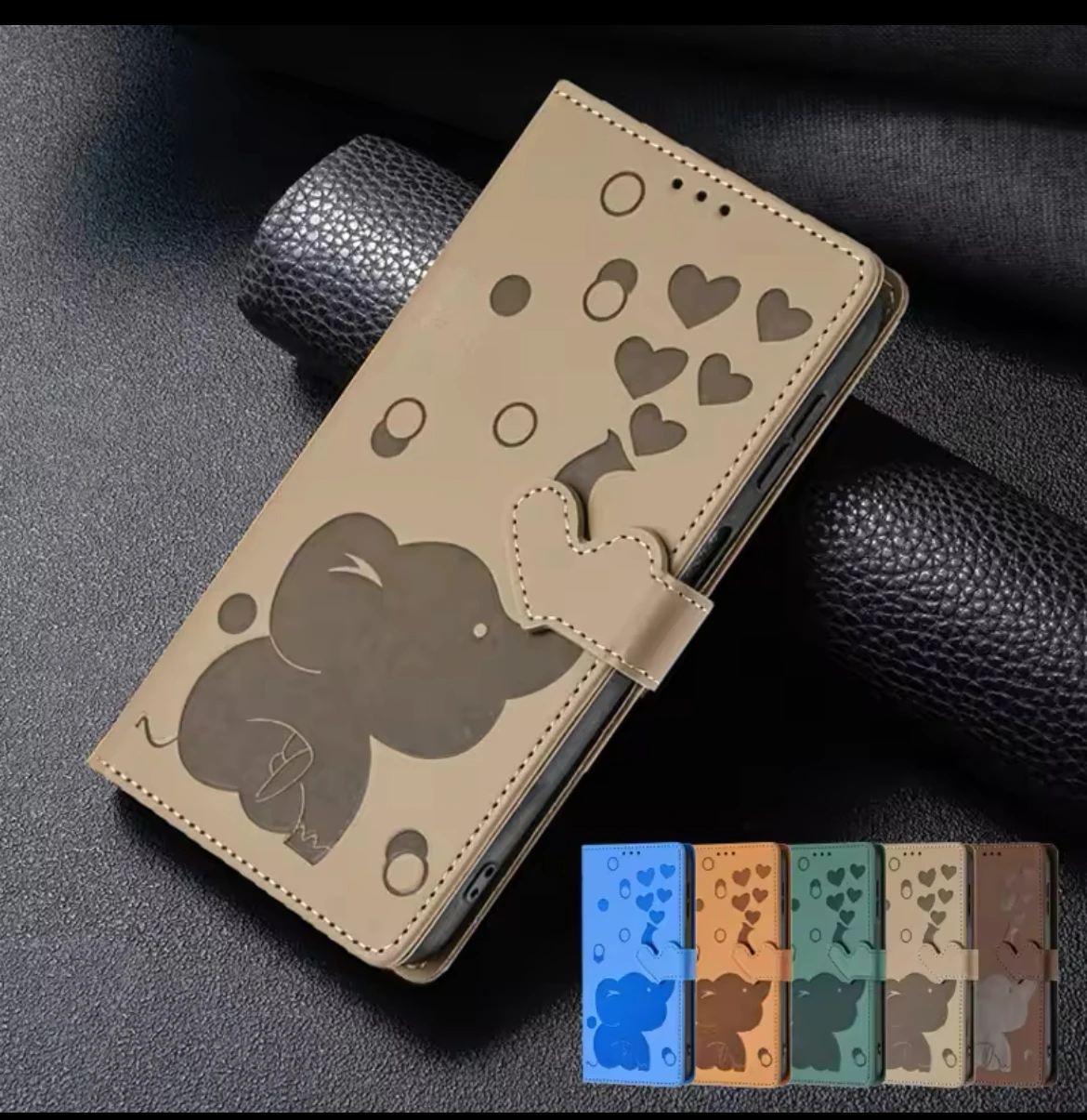 40X*elephant Leather Case Wallet Flip Phone Case for SAMSUNG GALAXY A54 A24 A34 A25 A15 A05S A35 A55 A16 4G/5G