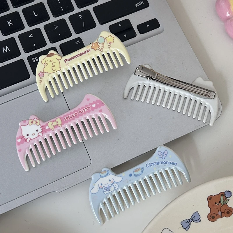 

Kawaii Sanrio Hello Kitty Hair Clip Kuromi Comb Cinnamoroll Pochacco Hair Pin Bangs Side Clip Sweet Girl Headwear