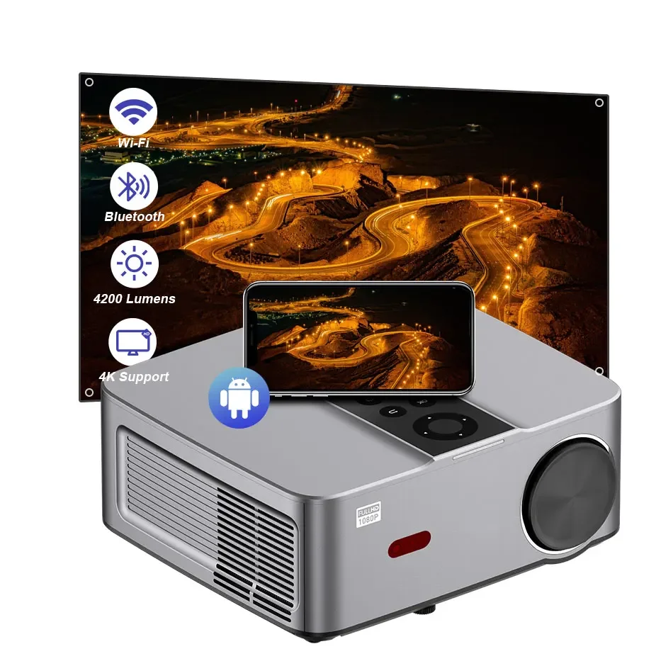 Rigal P1A wholesale full hd native projector auto focus 1080p android presentation equip beamer overhead projector for home