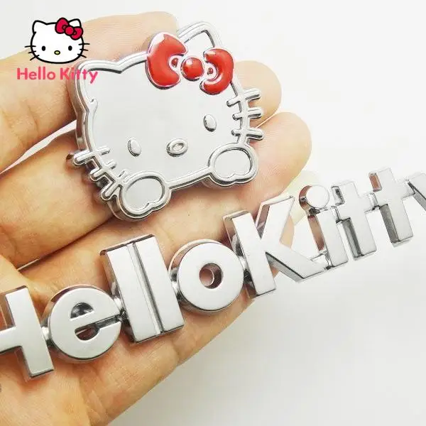 

TAKARA TOMY Hello Kitty Car Stereo Car Sticker Cute Cartoon Creative Car Decoration Metal Car Sticker