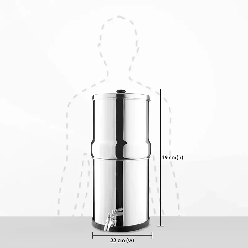 New Model Portable Outdoor Camping Water Filter 304 Stainless Steel Gravity Water Purifier Filter