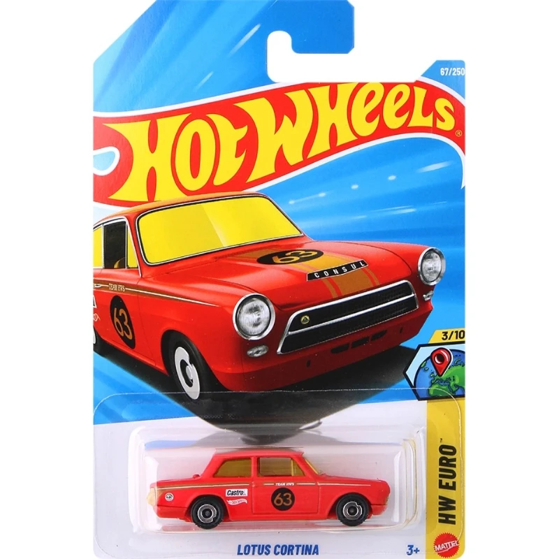 Coche Hot Wheels Original Lotus Cortina, juguetes para niños, vehículos fundidos a presión 1/64, Mini modelo de aleación HW EURO Brinquedo, regalo de cumpleaños 2026C