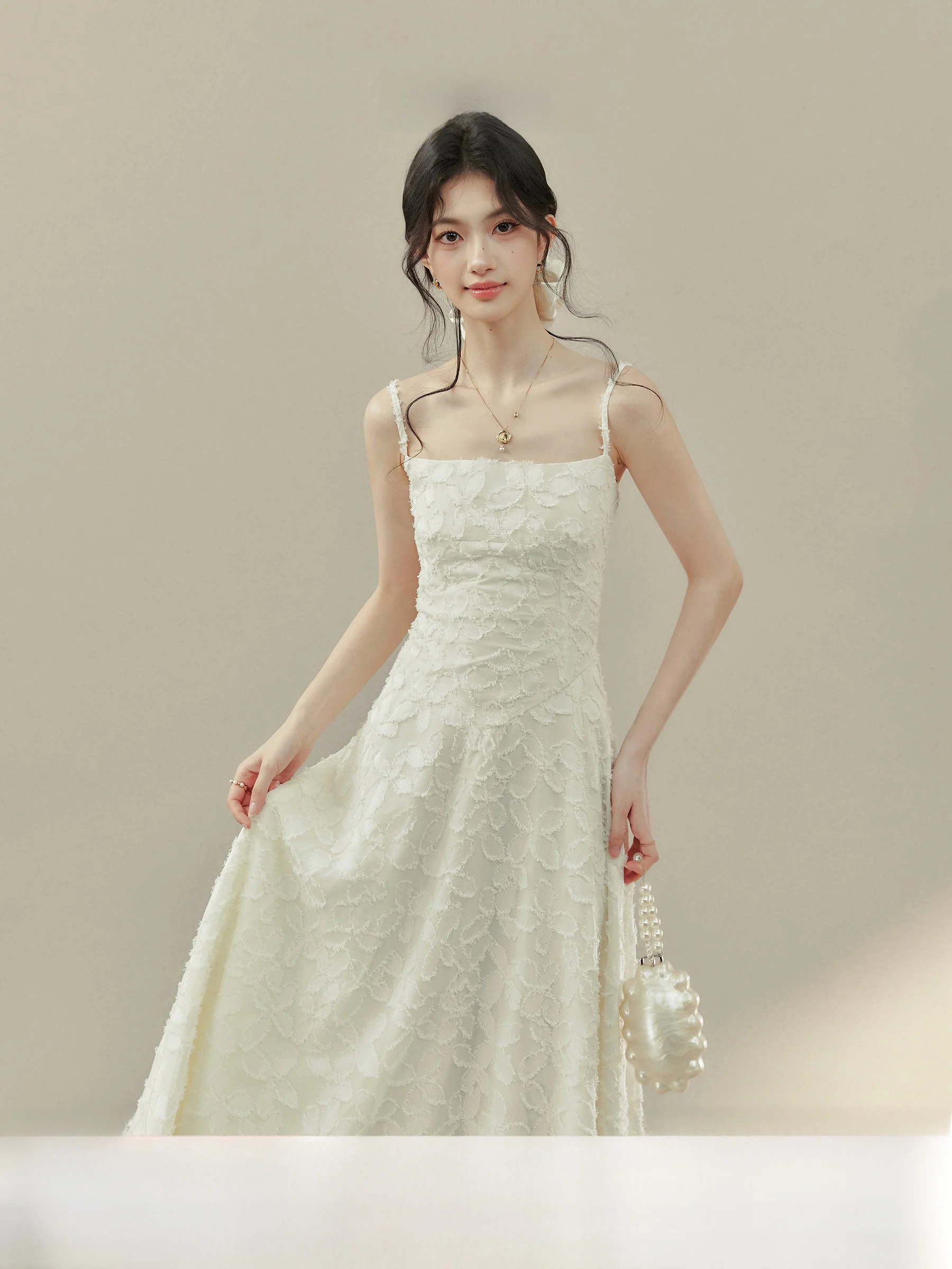 

Elegant Early Spring Open Cardigan Strap Dress Two-Piece Set Women's Beautiful Skirt Layered Charm plus Size Ladies' Dress