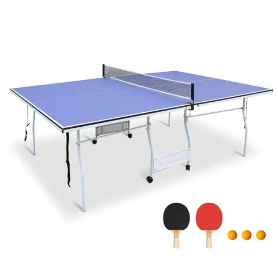 

Foldable 4.5FT 6FT 9FT Portable Ping Pong Table Compact Indoor Outdoor Multi-Use Table Tennis Table with Space-Saving Design