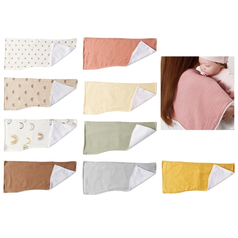 Baby Muslin Burp Cloths Nursing Towel Feeding Bibs Breathable Teething Towel Cotton Shoulder Pad Super Absorbent Bibs A2UB