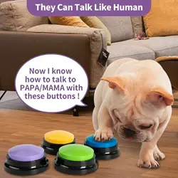 Dog Voice Box Pet Communication Button Training Talking Toy Gifts Recordable Custom Instruction Strong Sturdy 20S Recording Easy