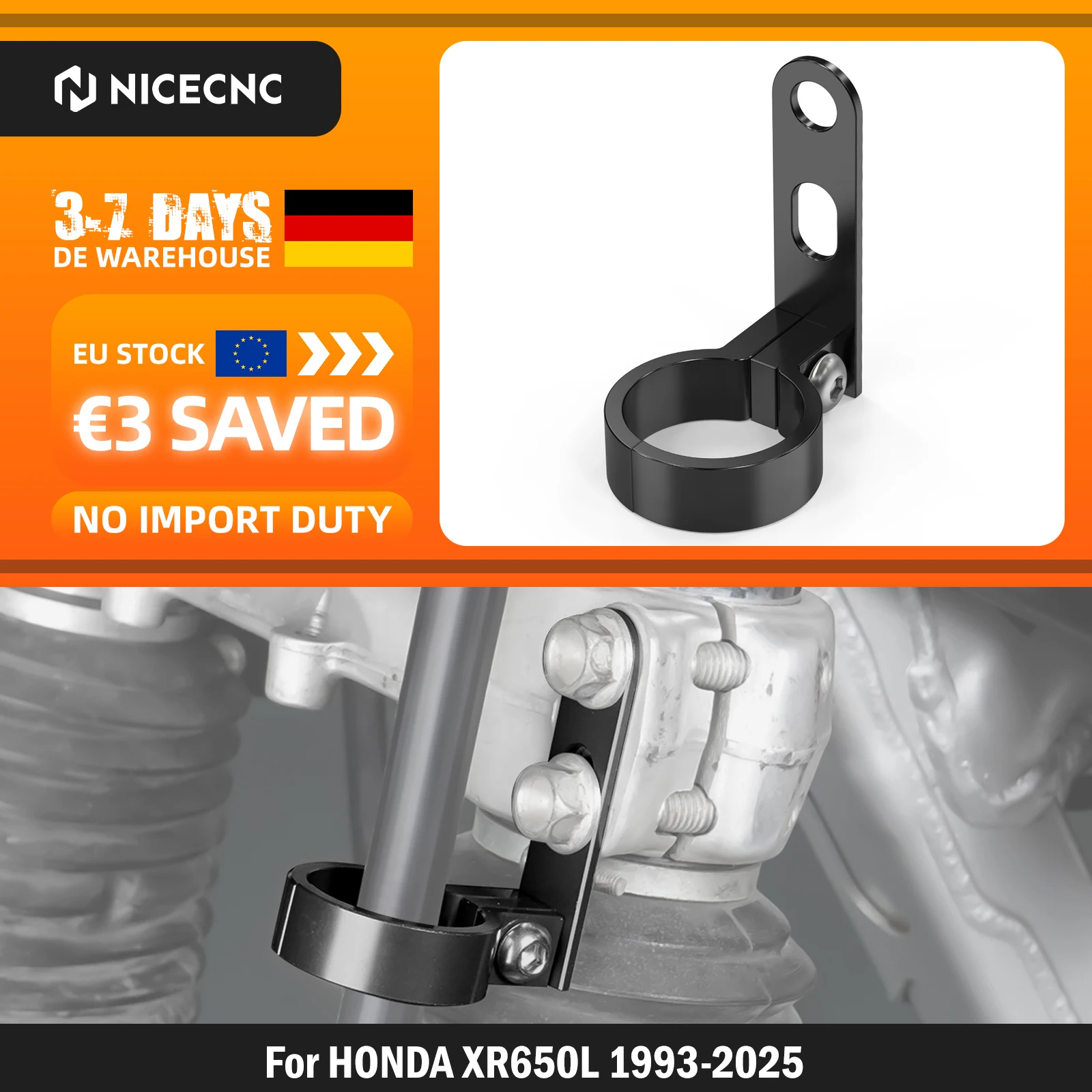 NICECNC 1993-2025 Für Honda XR 650L XR650L Motorrad Vorderer Bremsleitungs-Klemmhalter aus Aluminium 2024 2023 2022 2021 2020 2019 2018 2017 XR650L Zubehör