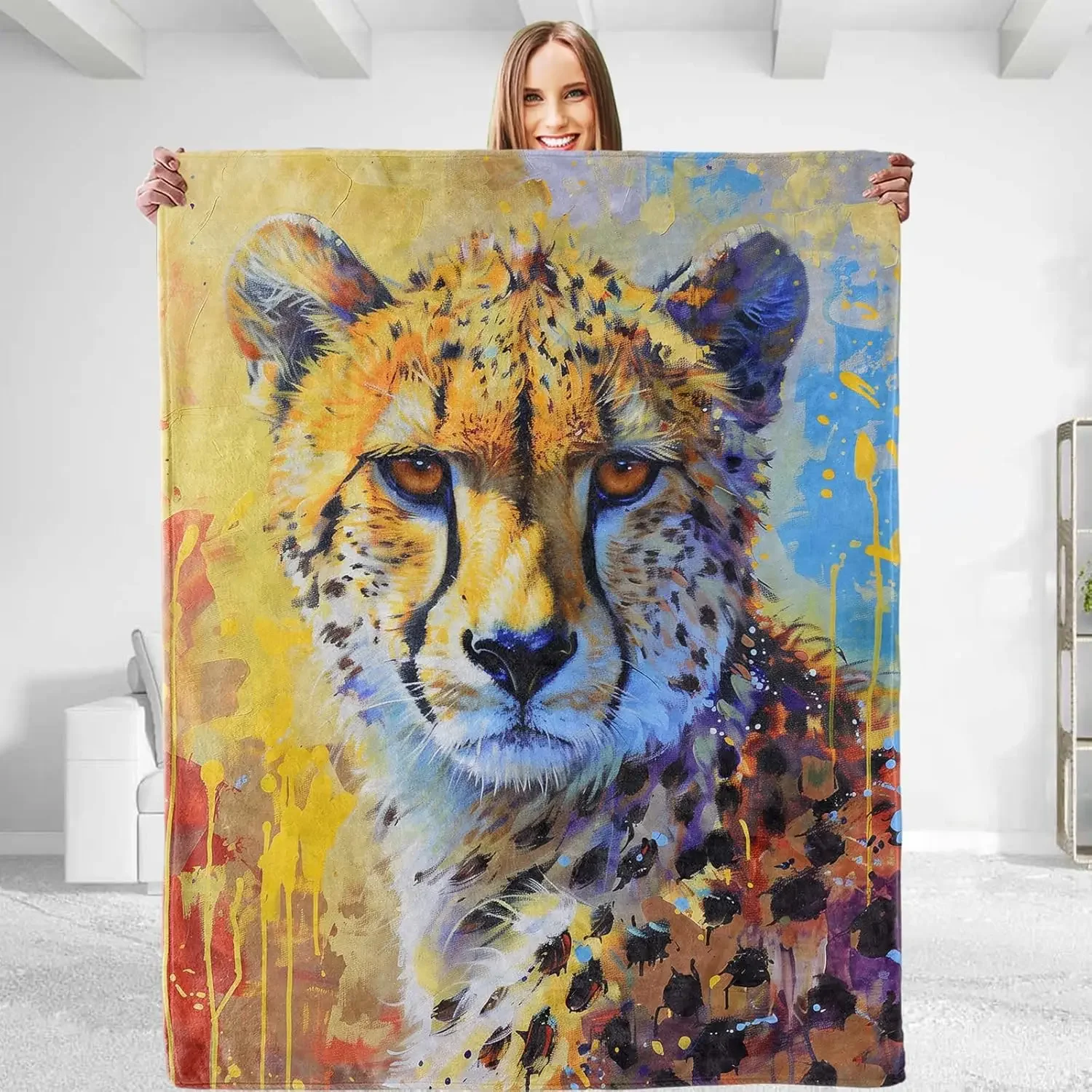 Lion Blanket Flannel Throw Blanket - Soft Plush, Lightweight, Warm, Fuzzy, All-Season Gift for Sofa, Bedroom, Bed, Living Room