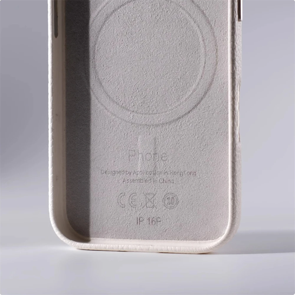 Luksusowe etui biznesowe z teksturą liczi, odporne na wstrząsy, do iPhone'a 17 Pro Max 16 15 14 13, z magnetycznym uchwytem MagSafe i osłoną obiektywu ze stopu. — zdjęcie produktu 6
