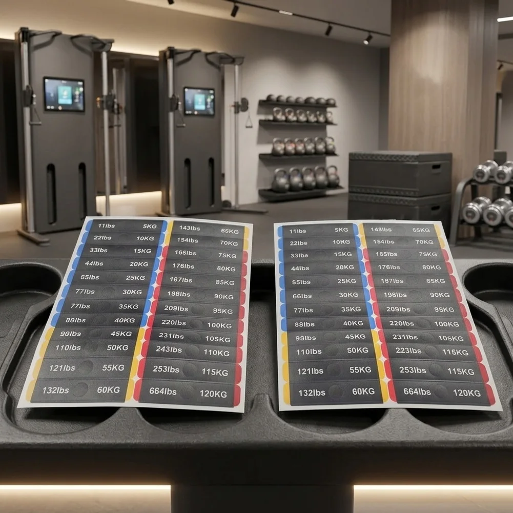 2Pcs Gym Weight Stack Stickers 5kg To 120lb Number Labels For Fitness Equipment Plate Selection Machines Cable Trainers Black