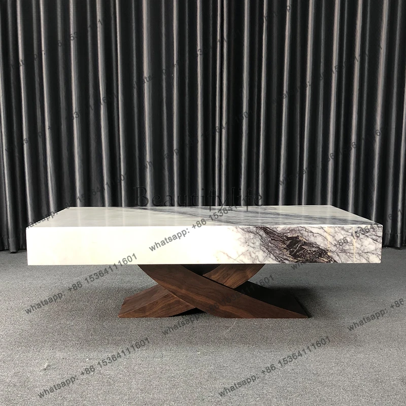 

Marble Aesthetic Coffee Table Luxury Decoration Design Waterpoor Coffee Table Quality Light Luxury Mesas Bajas Patio Furniture