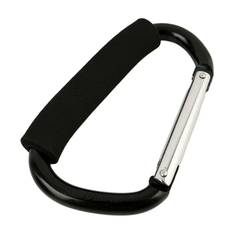 Großer Karabiner, Kinderwagen-Haken, Organizer, Aluminium, D-Ring, Federverschluss, Schlüsselanhänger-Clip, Tragegriff zum Aufhängen von Geldbörsen, Einkaufstaschen – Detail 37