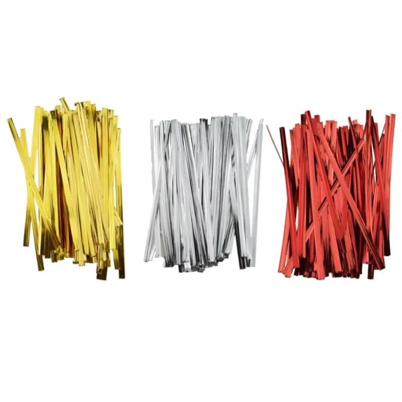 6/8/10cm 800pcs Metallic Twist Ties Wire Sealing Wire For Plastic Lollipop Candy Bag Pack Sealing Steel Baking Wrapping Ligation view 3