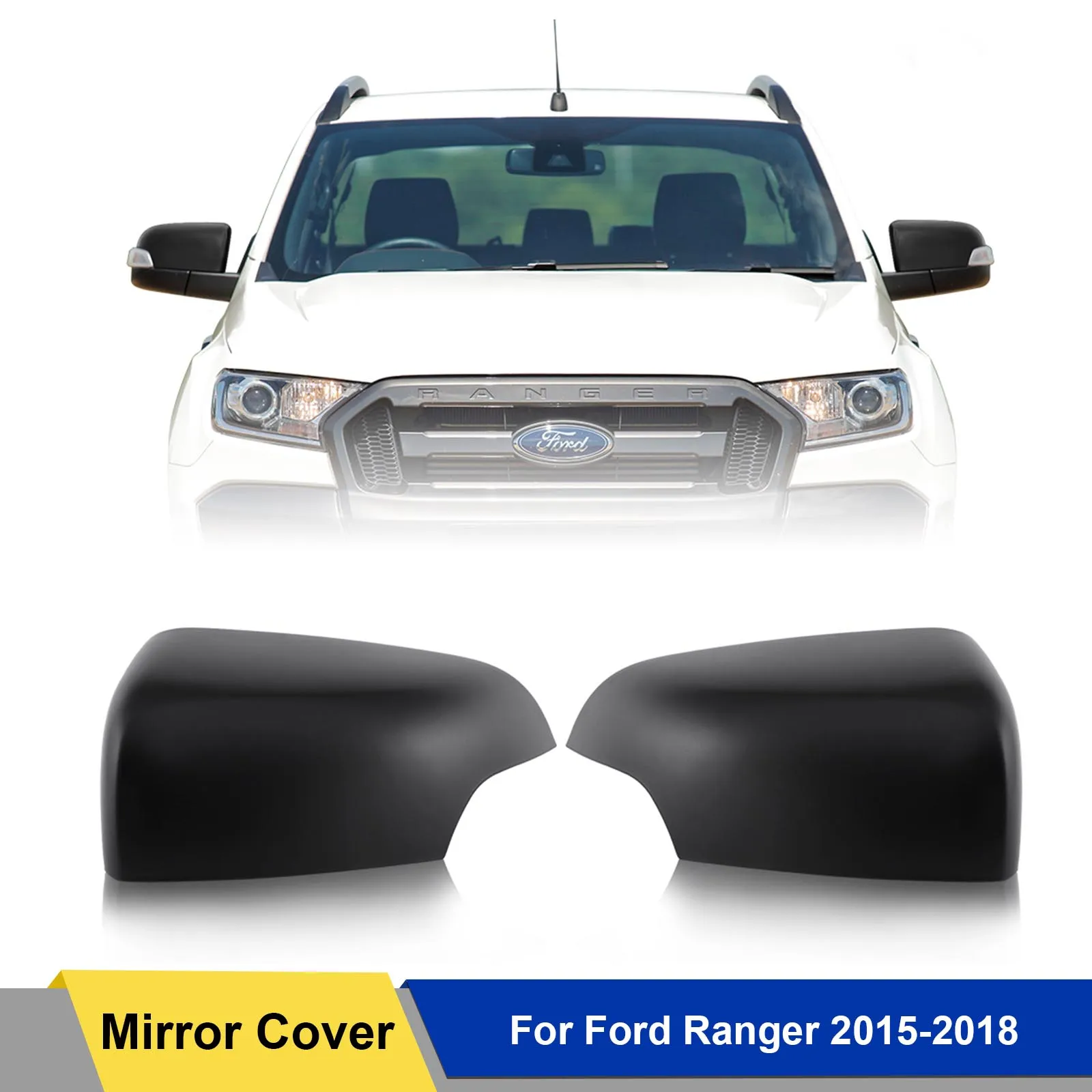 

Matte Black Mirror Cover Trim Mirror Cover Protector for Ford Ranger T7 2015 2016 2017 2018 Wildtrak Limited XLT XLS XL SPORT