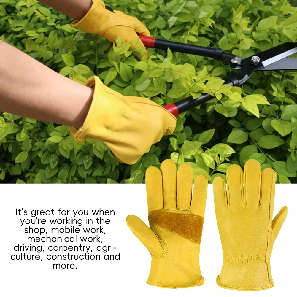 Gants de sécurité en cuir de vachette pour le travail, la conduite de moto de jardin, les ateliers de protection de soudage, l'usure non ald-retaire Fit vitation