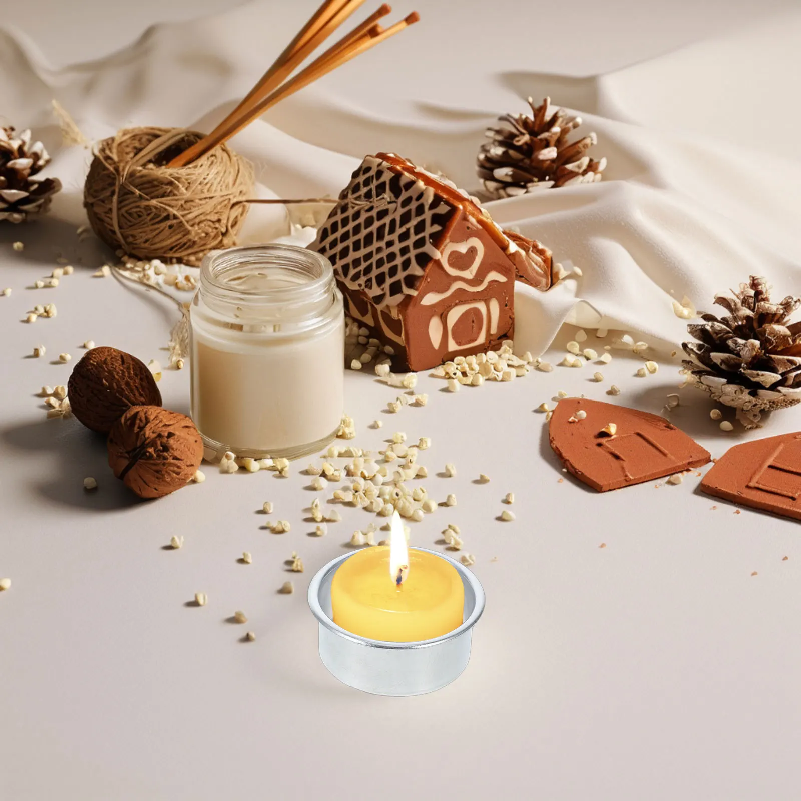 

20Pcs Aluminum Cups Silver Flanged Small Tea Light Holders for DIY Crafts Wedding Event Decorative Containers