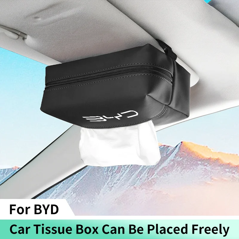 Car Sunshade Plate Tissue Storage Box for BYD Atto3 Han Song plus Seagyll V2l Dolphin F3 E6 G3 I3 Ea1 Seat Backrest Tissue Bag