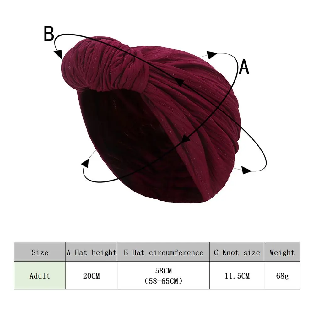 Warm Elegant Winter Knot Croissant Cap Chemo Hat Turban Hats Muslim Cap Inner Hijabs Women Beanie