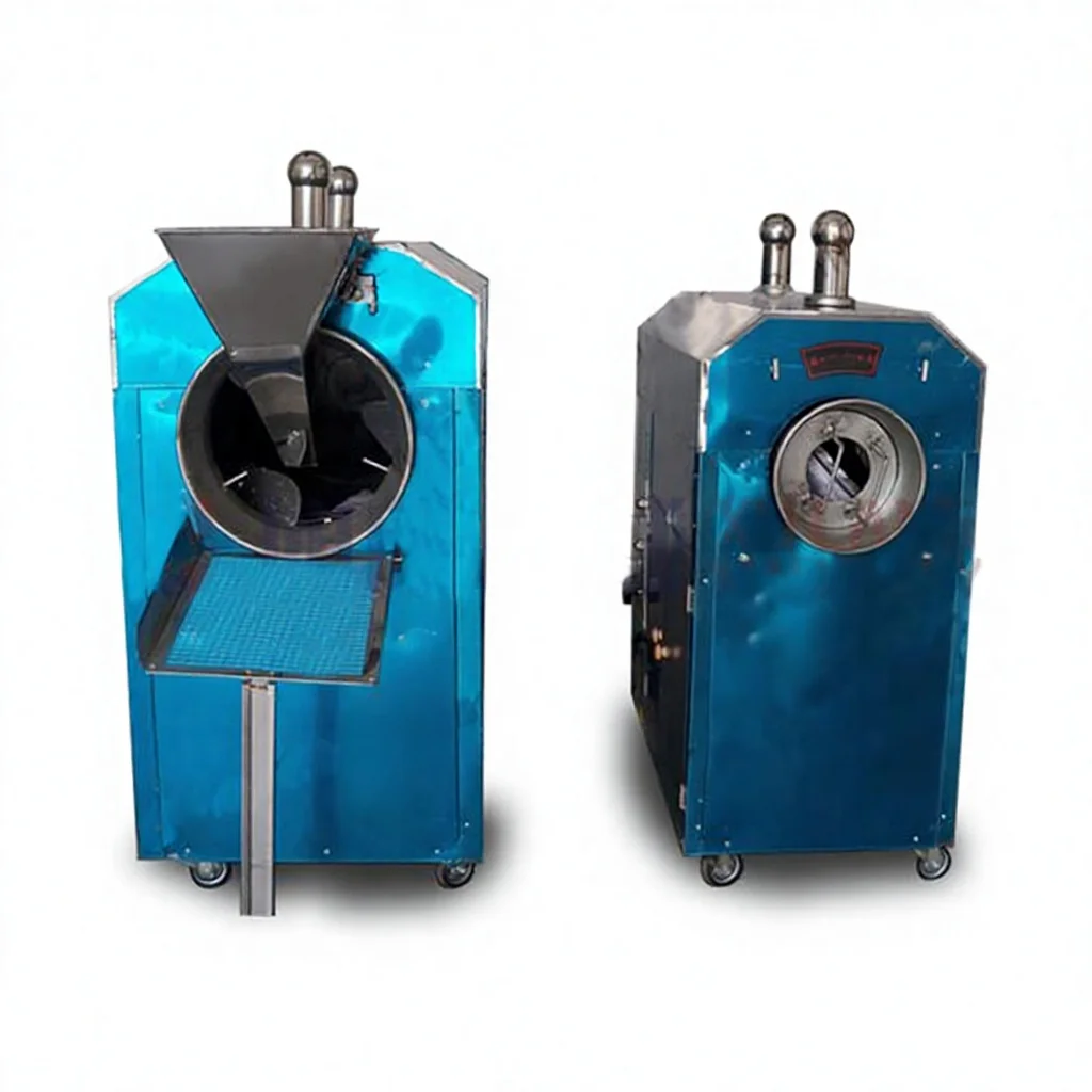 

-kk Automatic Soybeans Corn Wheat Nuts Roasting Machine Motor SUS 304 12kg Capacity Gas/Electric Heating Rotary Type Processing