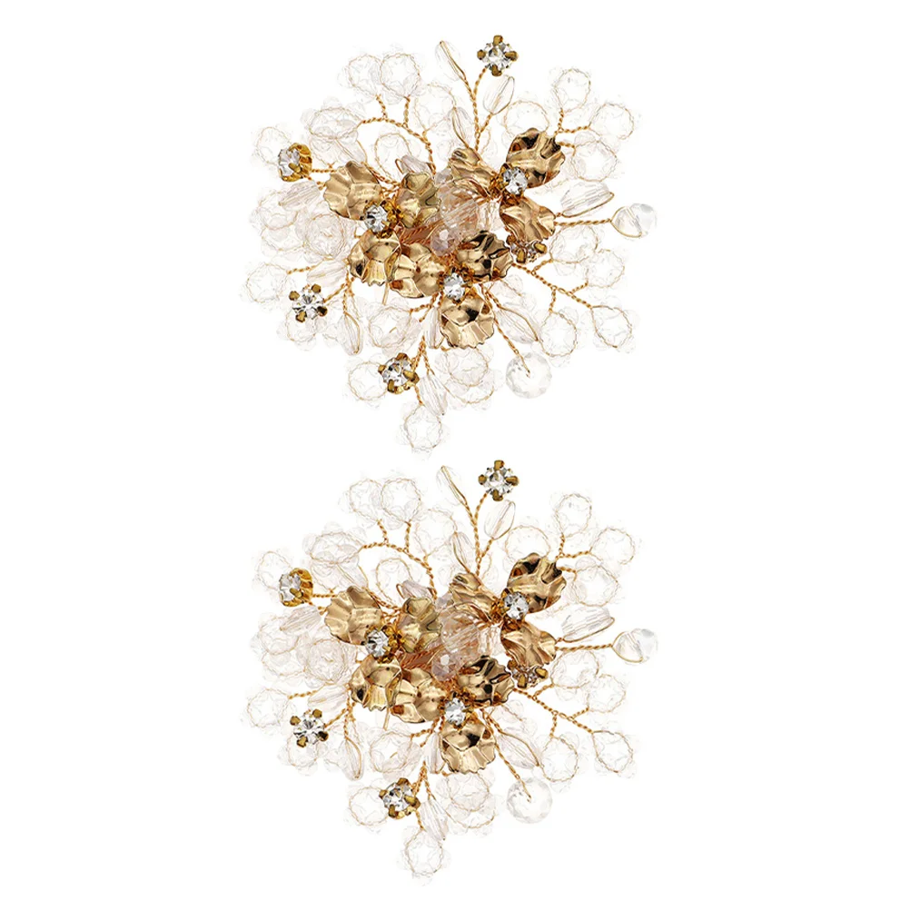 

2pcs 1 Pair Bride Clips Wedding Bridal Shoe Accessories Metal Flower Decor For Pumps Heels Sandals Removable Shoe Jewelry Charms