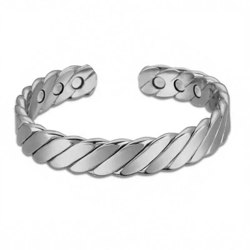 Resizable Trendy Magnetic Health Bracelet Black Silvery Golden Bangle For Women&Men Weight Loss Charm Jewelry Magnetic Therapy