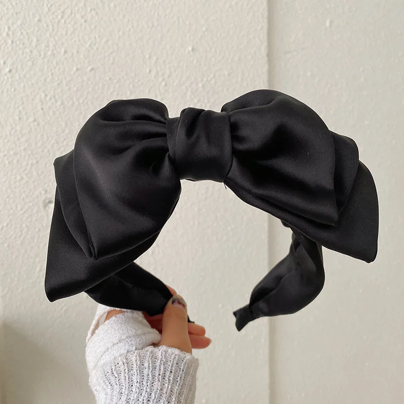 Women Girls Silk Satin Big Bow Hairband Headband Hair Jewelry Hair Accessories