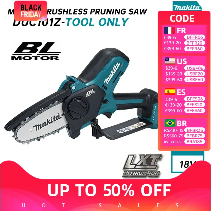 Makita DUC101Z Pruning Saw Brushless Cordless 100MM LXT 18V Lithium Battery Power Tools Mini Electric Saw Garden Power Tools