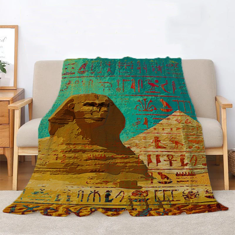 Fluffy Soft Blankets for Winter Pharaoh of Egypt Bedroom Decoration Decorative Blanket Bedspread on the Bed Throw Sofa Fleece