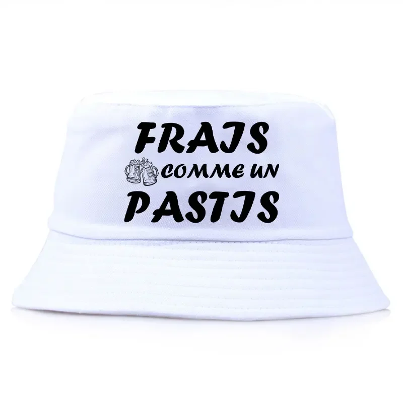 Fashion Frais Comme Un Pastis Reversible Bucket Hat Adult Daily Cool Cotton Fisherman Cap Woman Man Solid Panama Hat Autumn Hat